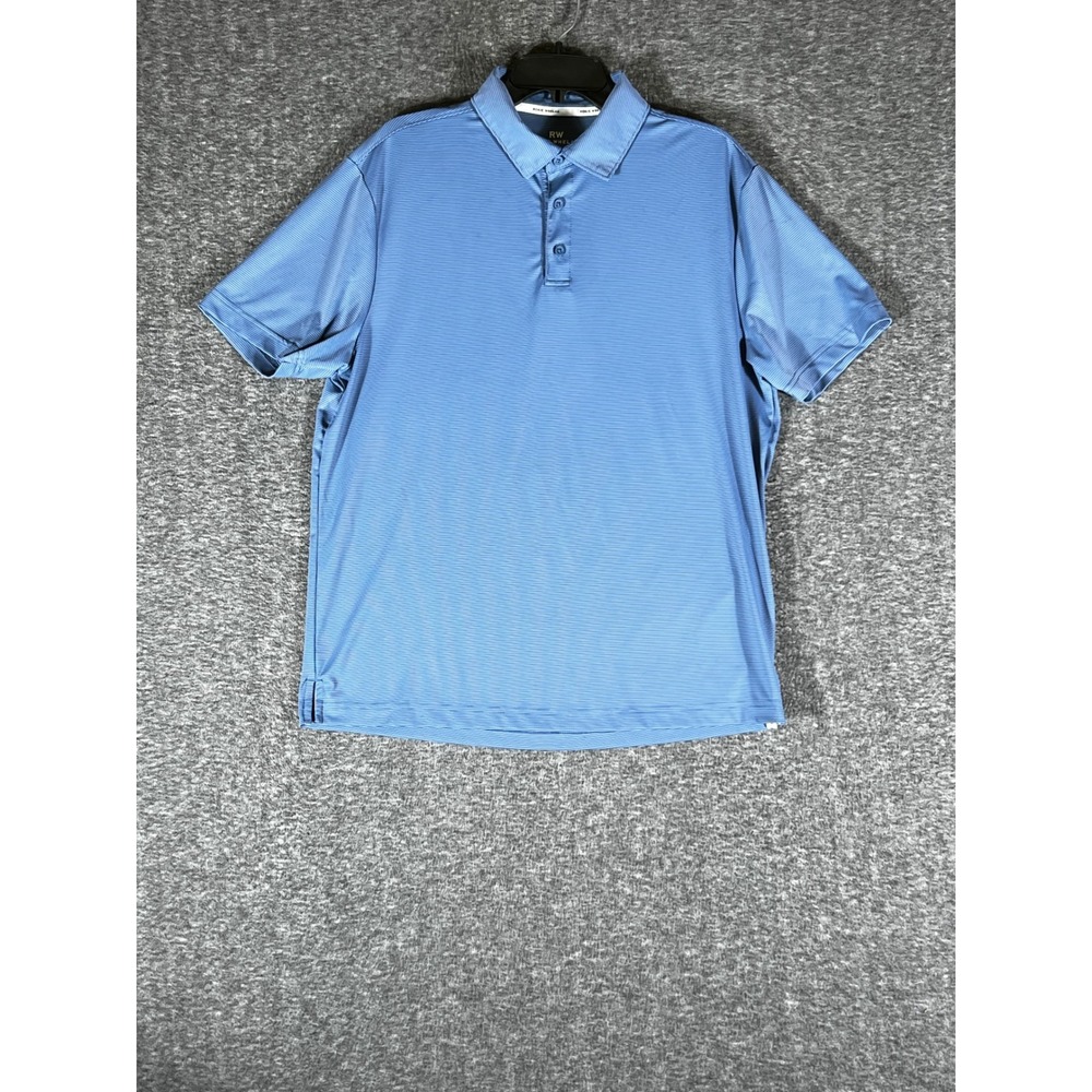 Rorie Whelan Mens Cooling Technology Polo Shirt Blue Short Sleeve Stretch Size L